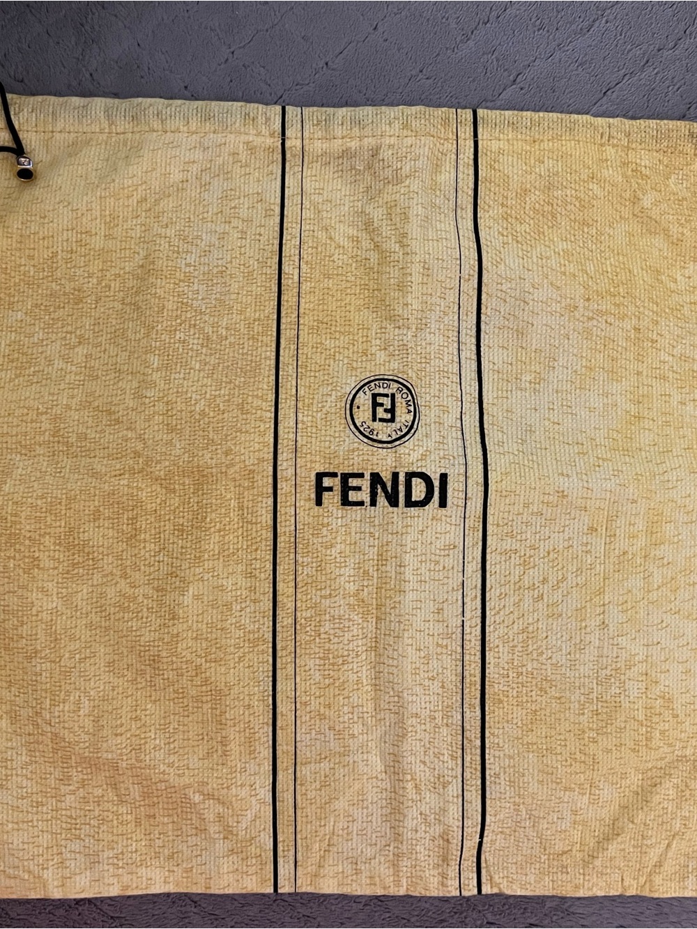 Fendi Yellow and Black Logo Dust Bag/Cover Good Condition Preowned!